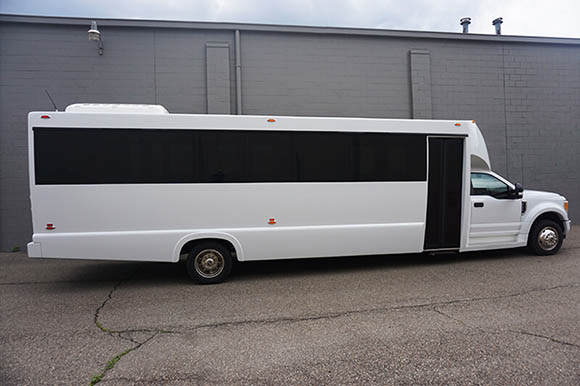 white bus exterior